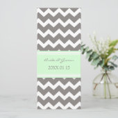 Invitations de mariage Gray Mint Chevron (Debout devant)