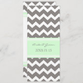 Invitations de mariage Gray Mint Chevron (Devant / Derrière)