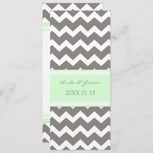Invitations de mariage Gray Mint Chevron (Devant / Derrière)