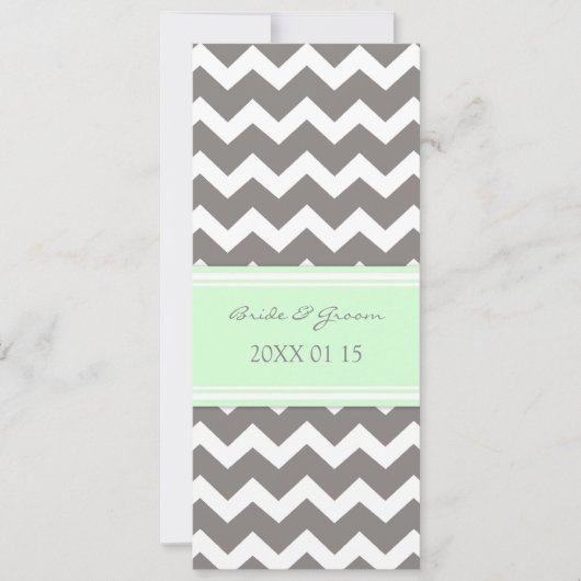 Invitations de mariage Gray Mint Chevron (Devant)