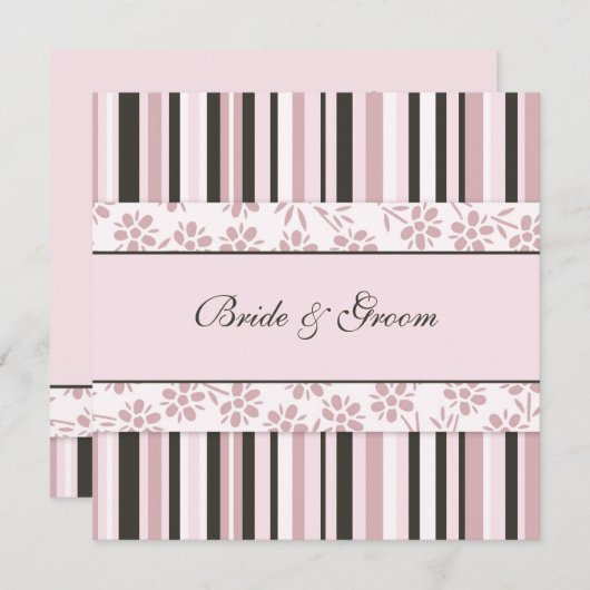 Invitations De Mariage Grèves Roses (Devant / Derrière)