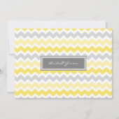 Invitations de mariage Grey Jaune Chevron (Devant)