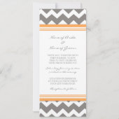 Invitations de mariage Grey Orange Chevron (Dos)