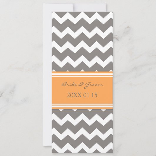 Invitations de mariage Grey Orange Chevron (Devant)