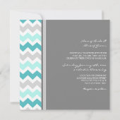 Invitations de mariage Grey Turquoise Chevron (Dos)