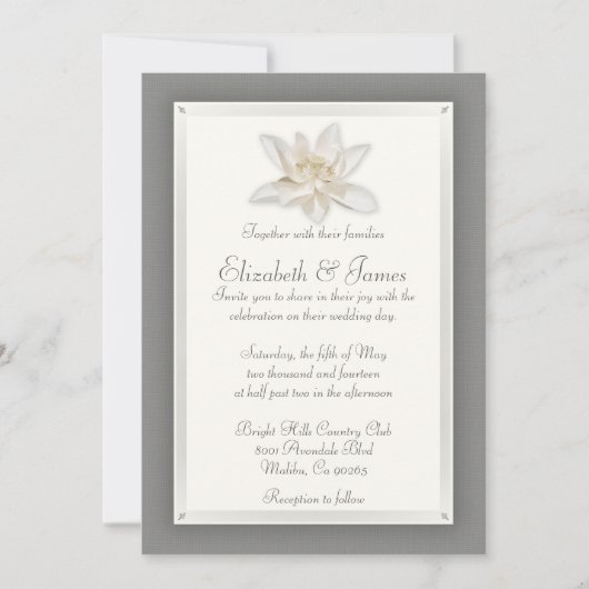 Invitations de mariage gris (Devant)