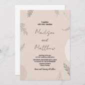 Invitations de mariage gris beige (Devant / Derrière)