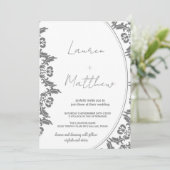 Invitations de mariage gris blanc (Debout devant)
