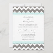 Invitations de mariage Gris Bleu Chevron (Dos)