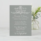 Invitations De Mariage Gris De Luxe Simple (Debout devant)