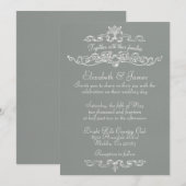 Invitations De Mariage Gris De Luxe Simple (Devant / Derrière)