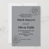 Invitations de mariage gris | Élégance moderne (Devant)