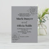Invitations de mariage gris | Élégance moderne (Debout devant)