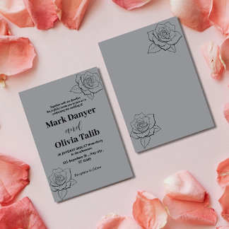 Invitations de mariage gris | Élégance moderne