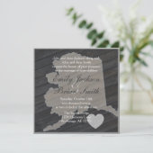 Invitations de mariage gris en Alaska en bois rust (Debout devant)