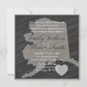 Invitations de mariage gris en Alaska en bois rust (Devant)
