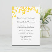 Invitations De Mariage Gris Et Jaune (Debout devant)
