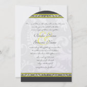 Invitations de mariage gris et jaune au charbon (Devant)