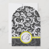 Invitations de mariage gris et jaune au charbon (Dos)