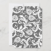 Invitations de mariage gris et jaune au charbon (Dos)