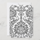 Invitations de mariage gris et jaune au charbon (Dos)