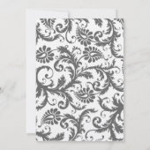 Invitations de mariage gris et jaune au charbon (Dos)