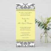 Invitations de mariage gris et jaune au charbon (Debout devant)