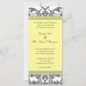 Invitations de mariage gris et jaune au charbon (Devant)