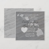 Invitations de mariage gris Hawaii en bois rustiqu (Devant / Derrière)