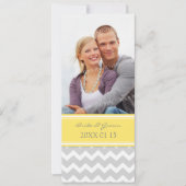 Invitations de mariage gris jaune Chevron (Devant)