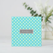 Invitations de mariage Gris Turquoise Monnaie Moti (Debout devant)