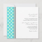 Invitations de mariage Gris Turquoise Monnaie Moti (Dos)