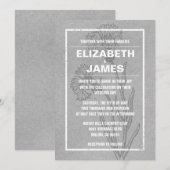 Invitations de mariage gris Vintage rustique (Devant / Derrière)