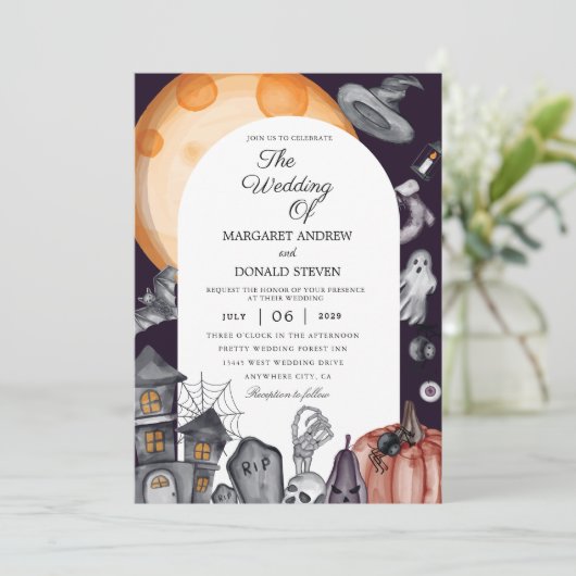 invitations de mariage halloween (Debout devant)