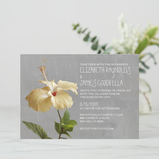 Invitations de mariage Hibiscus (Debout devant)