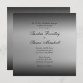 Invitations de mariage Horizon noir et blanc (Devant / Derrière)