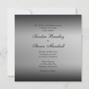 Invitations de mariage Horizon noir et blanc