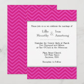 Invitations de mariage Hot Pink Chevron (Devant / Derrière)