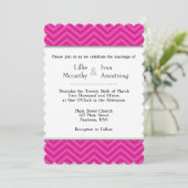 Invitations de mariage Hot Pink Chevron (Debout devant)