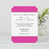 Invitations de mariage Hot Pink Chevron (Debout devant)