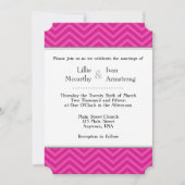 Invitations de mariage Hot Pink Chevron (Devant)