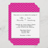 Invitations de mariage Hot Pink Chevron (Devant / Derrière)