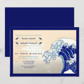 Invitations de mariage imprimées en bloc de bois j (Devant / Derrière)