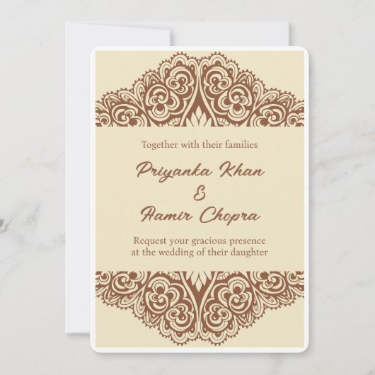invitations de mariage indien henna (Devant)