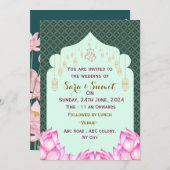 Invitations de mariage indiennes (Devant / Derrière)