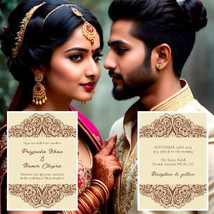 invitations de mariage indiennes mehndi