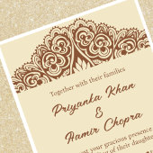 invitations de mariage indiennes mehndi