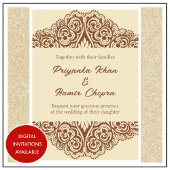 invitations de mariage indiennes mehndi