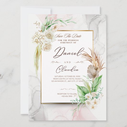 Invitations de mariage intemporelles : Styles élég (Devant)