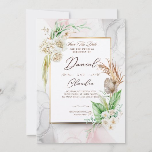 Invitations de mariage intemporelles : Styles élég (Devant)